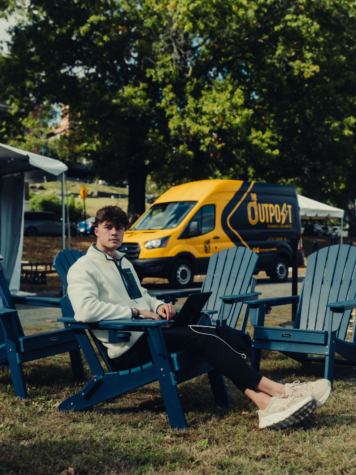 Dominic working from Outpost, Brooklyn