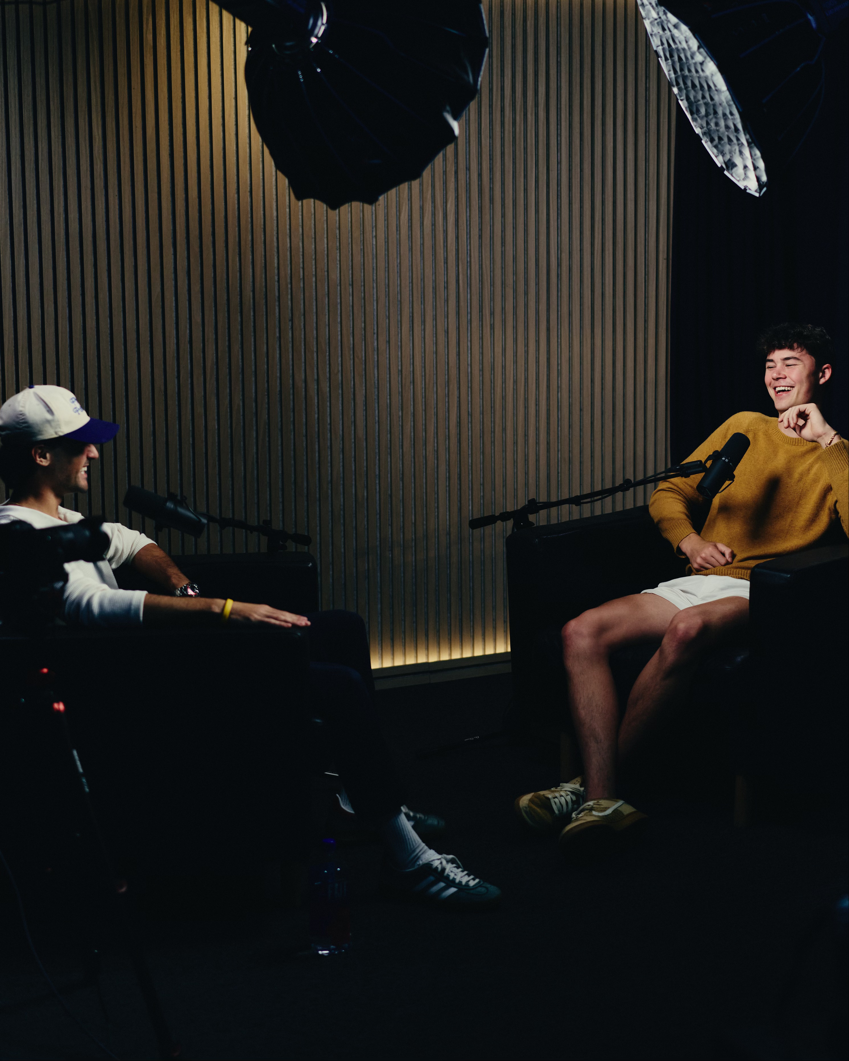 Dominic Schlueter interviewing a guest in the TRE studio